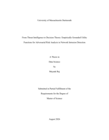 From threat intelligence to decision theory : empirically grounded utility functions for adversarial risk analysis in network intrusion detection : a thesis in Data Science