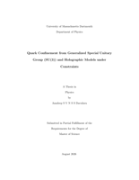 Quark confinement from generalized special unitary group (SU(3)) and holographic models under constraints: a thesis in Physics