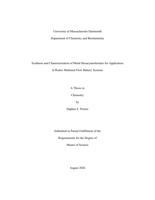 Synthesis and characterization of metal hexacyanoferrates for application in redox mediated flow battery systems: a thesis in Chemistry