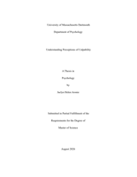 Understanding perceptions of culpability: a thesis in Psychology