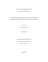 An exploratory study: measuring rape labeling and the relationship between social support, rape myths, and labeling accuracy in women : a thesis in Research Psychology